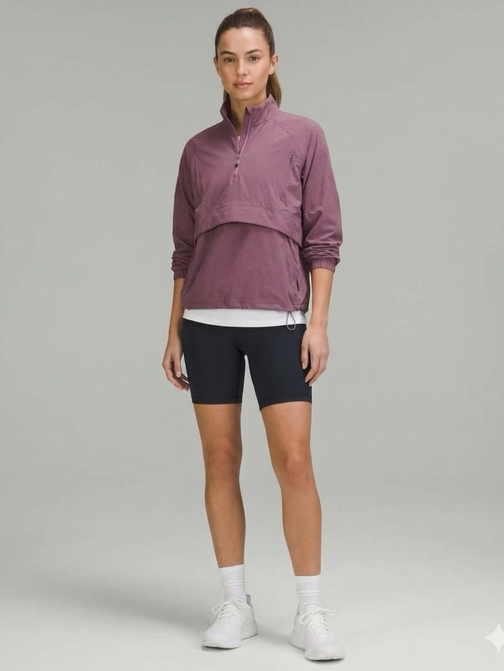 Lululemon Stretch Ripstop Running Windbreaker Jacket Vintage Plum 1/2 Zip